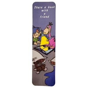 Vintage 80s Dino Pebbles Flintstone Bookmark 1988 Hanna-Barbera One Stop Posters